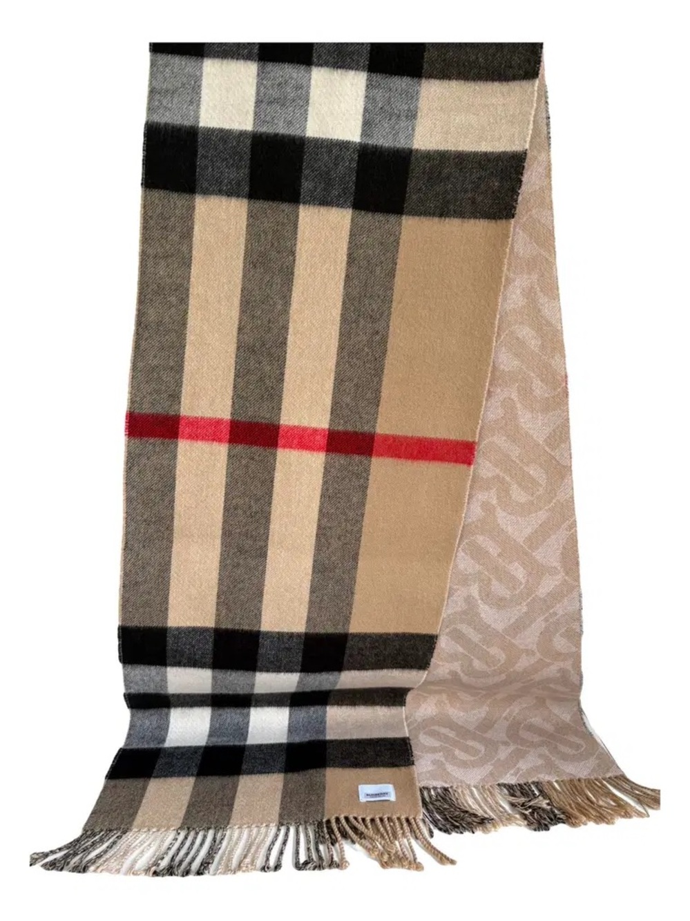 Burberry Beige Mega Check TB Monogram Large Scarf